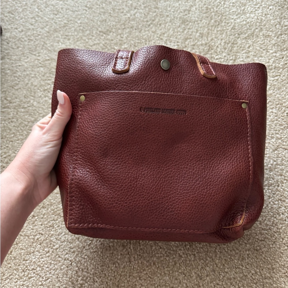 Portland leather mini crossbody tote